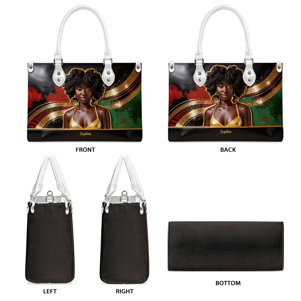 Black Women Pride - Personalized African American Leather Handbag