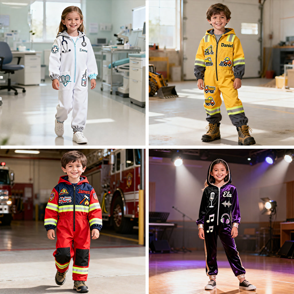 Dream Job Gift For Kids - Personalized Kid Hooded Jumpsuit