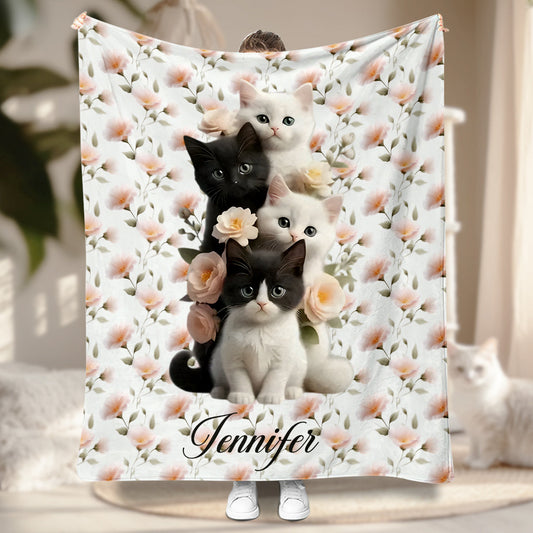 Cute Kittens - Personalized Cat Blanket
