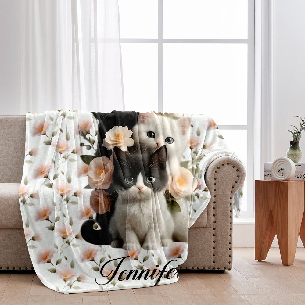 Cute Kittens - Personalized Cat Blanket