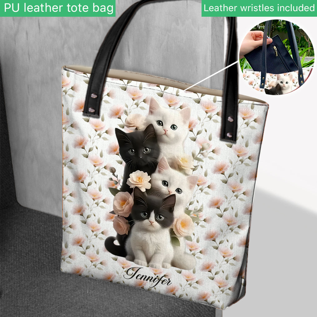 Cute Kittens - Personalized Cat Tote Bag