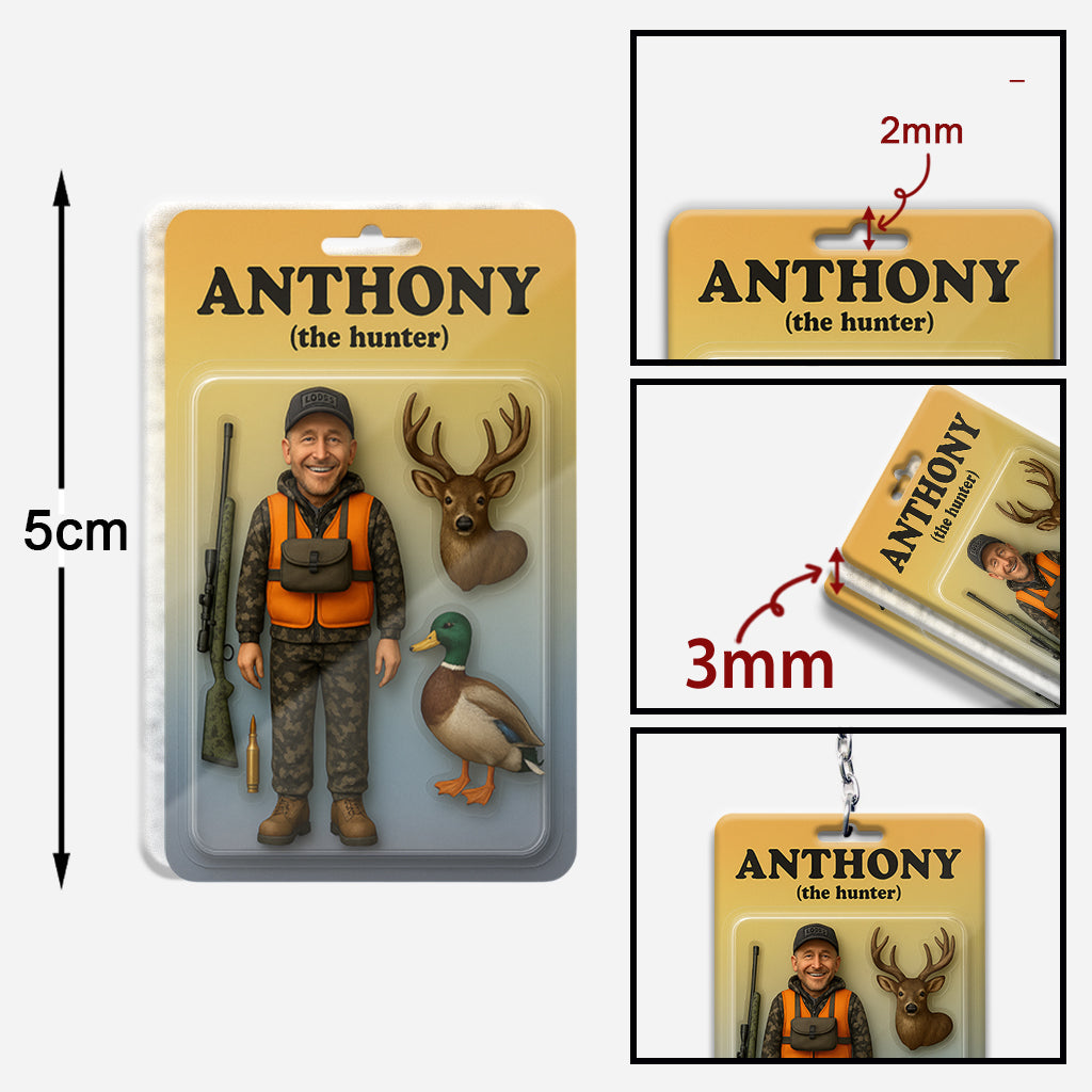 Custom Figure From Photo - Personalized Hunting Keychain