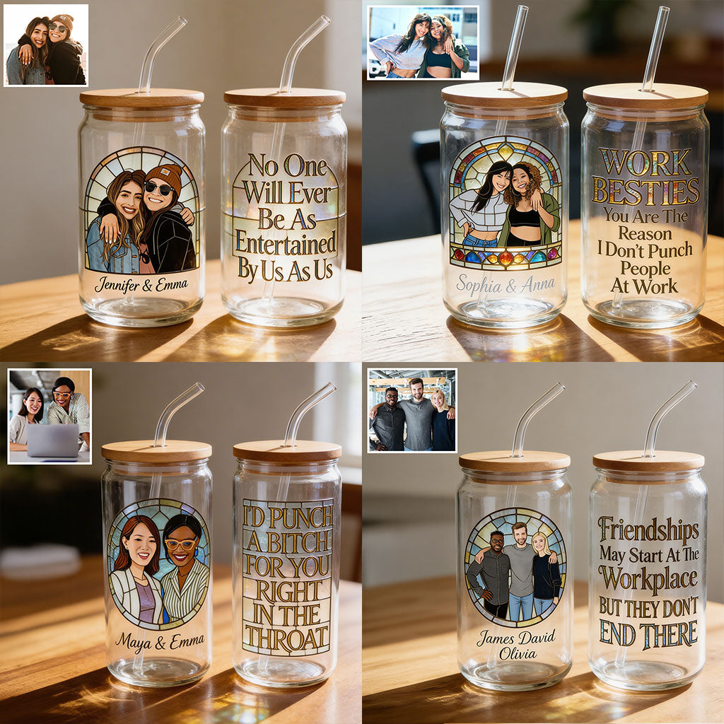 Gift For Work Besties - Personalized Colleague Can Glass