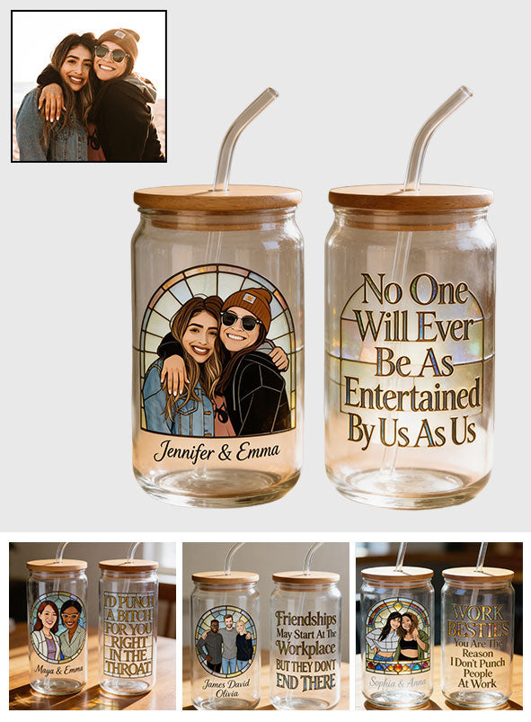 Gift For Work Besties - Personalized Colleague Can Glass