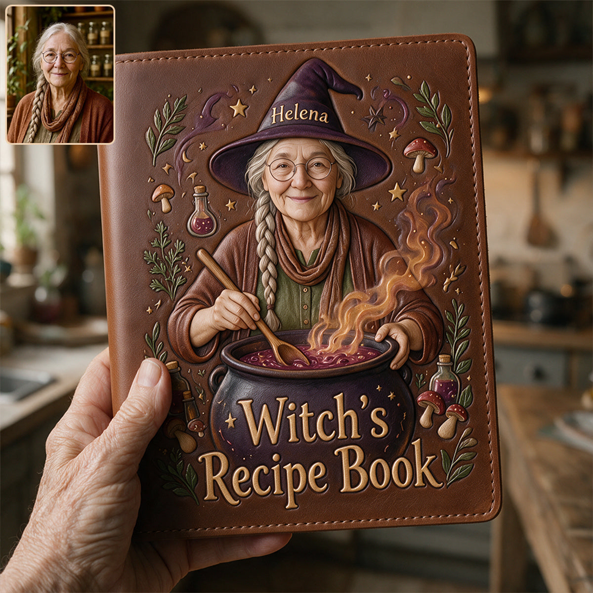 Witch's Recipe Book - Personalized Witch Leather Journal