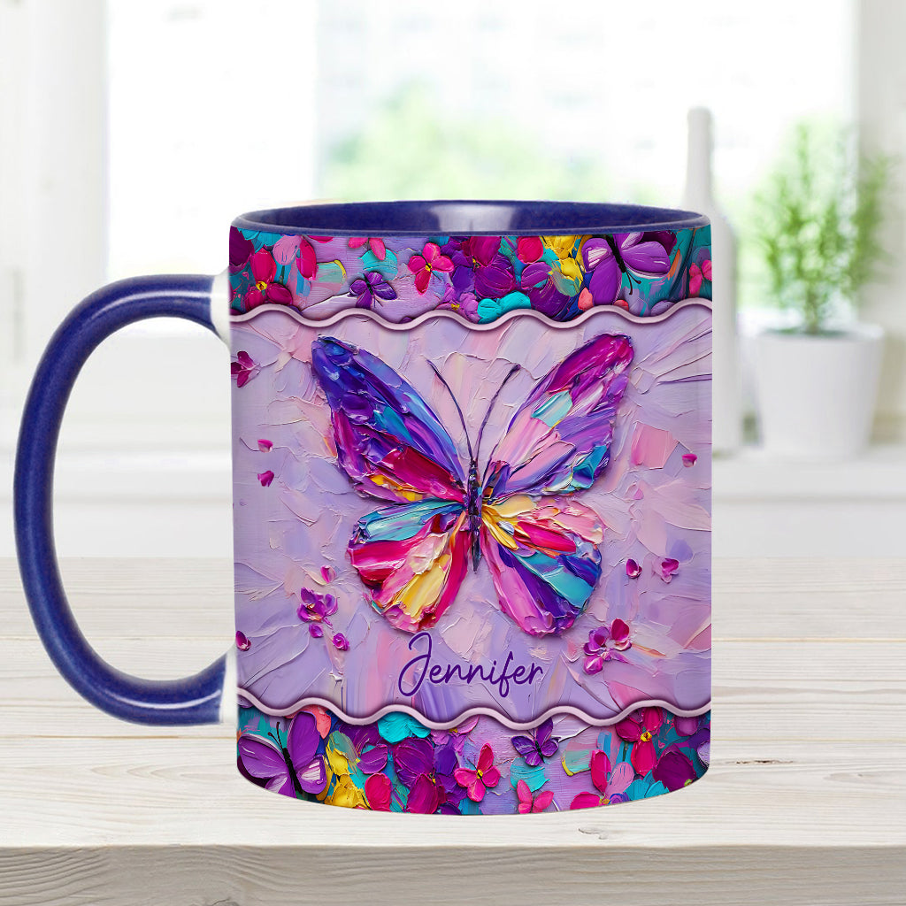 Beautiful Butterfly - Personalized Butterfly Accent Mug