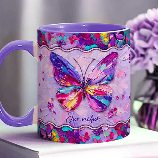 Beautiful Butterfly - Personalized Butterfly Accent Mug