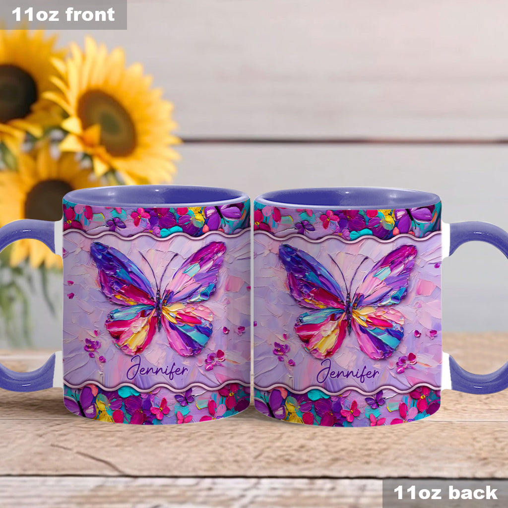 Beautiful Butterfly - Personalized Butterfly Accent Mug