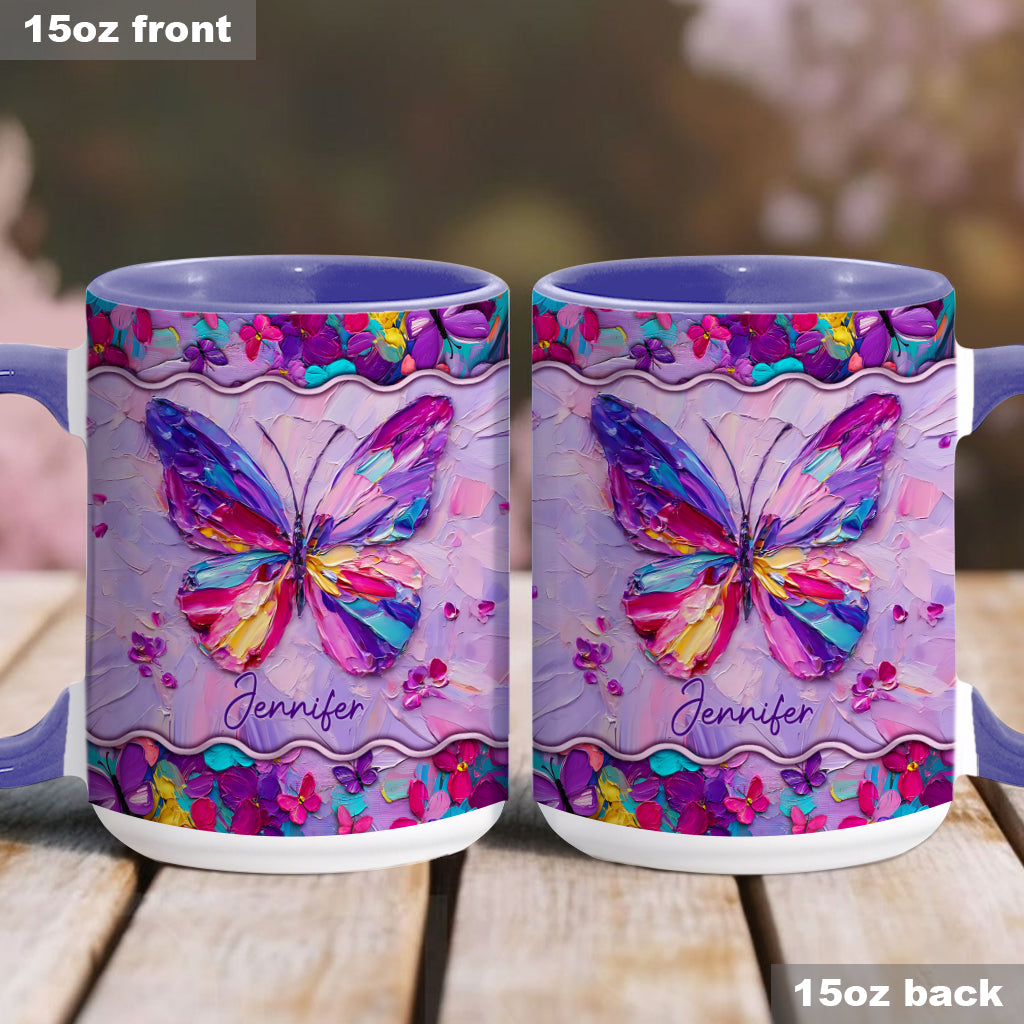 Beautiful Butterfly - Personalized Butterfly Accent Mug