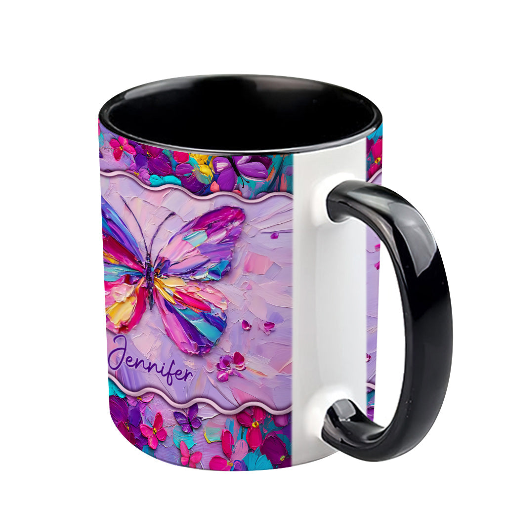 Beautiful Butterfly - Personalized Butterfly Accent Mug