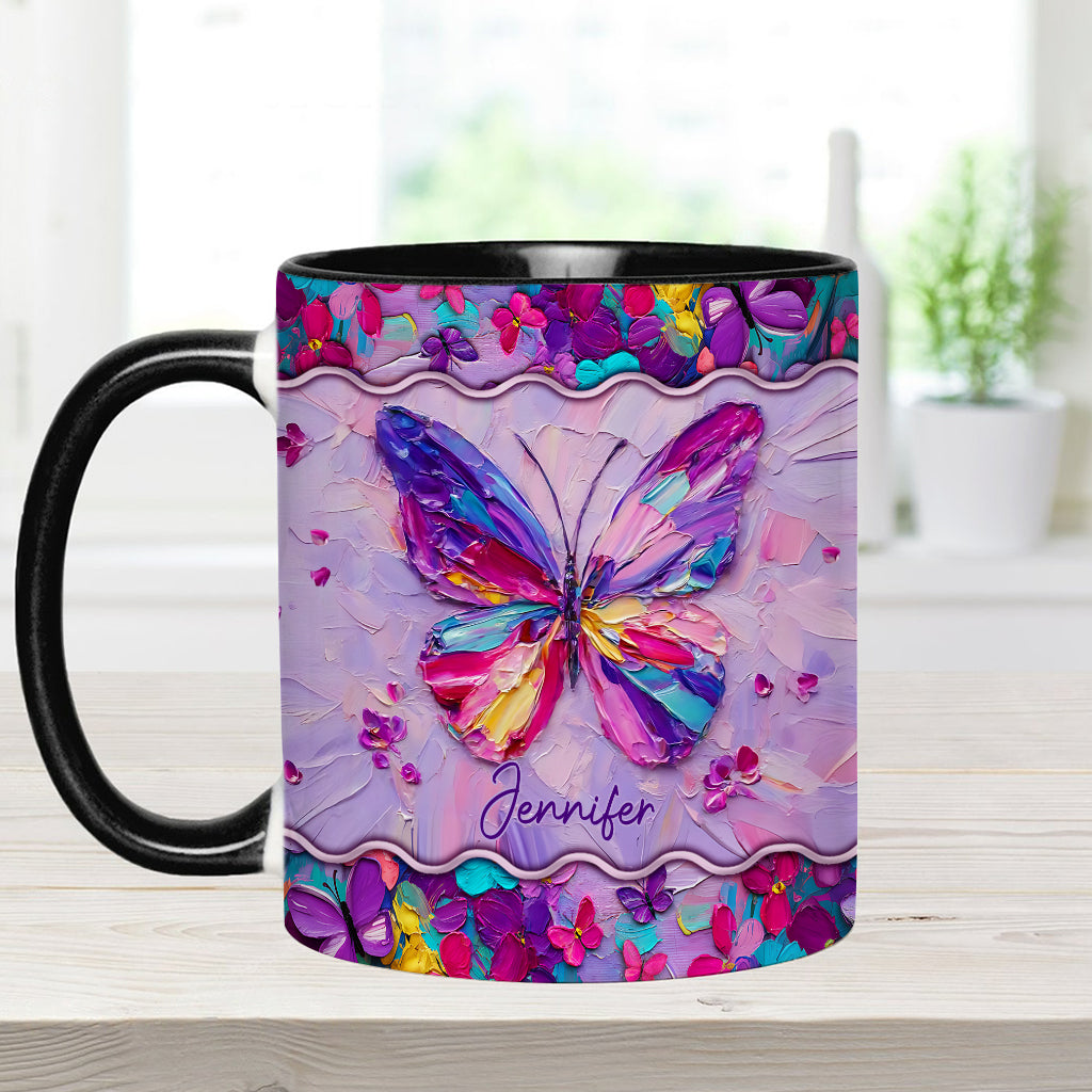 Beautiful Butterfly - Personalized Butterfly Accent Mug