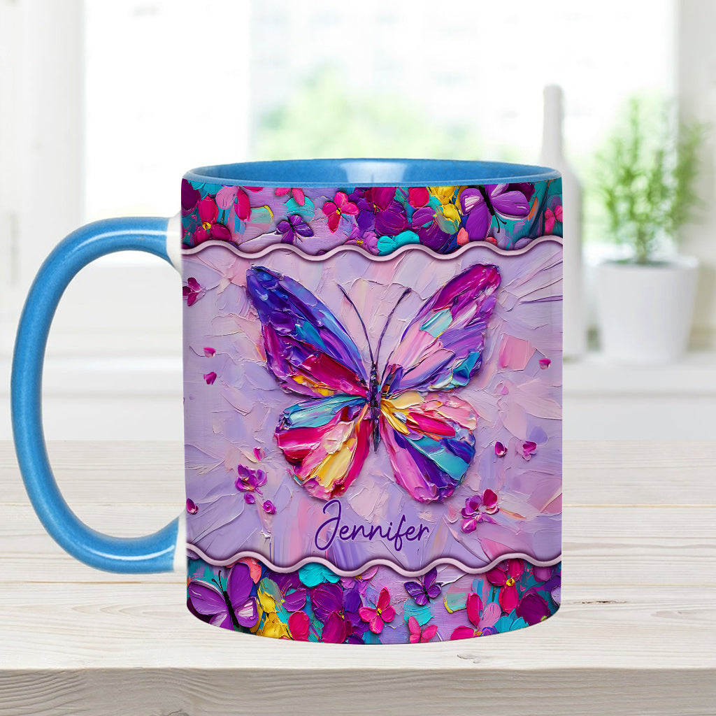 Beautiful Butterfly - Personalized Butterfly Accent Mug
