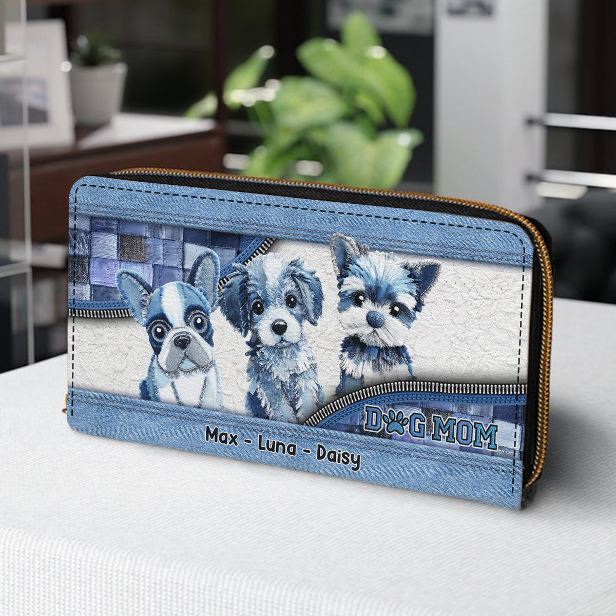 Cute Dogs - Personalized Dog Leather Long Wallet
