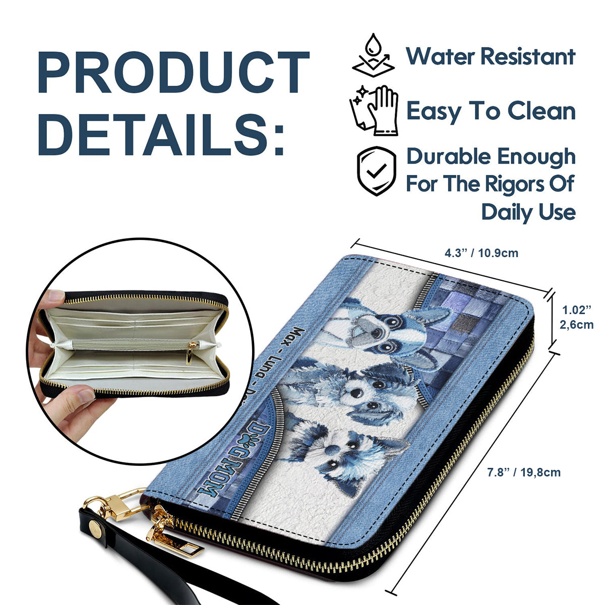 Cute Dogs - Personalized Dog Leather Long Wallet