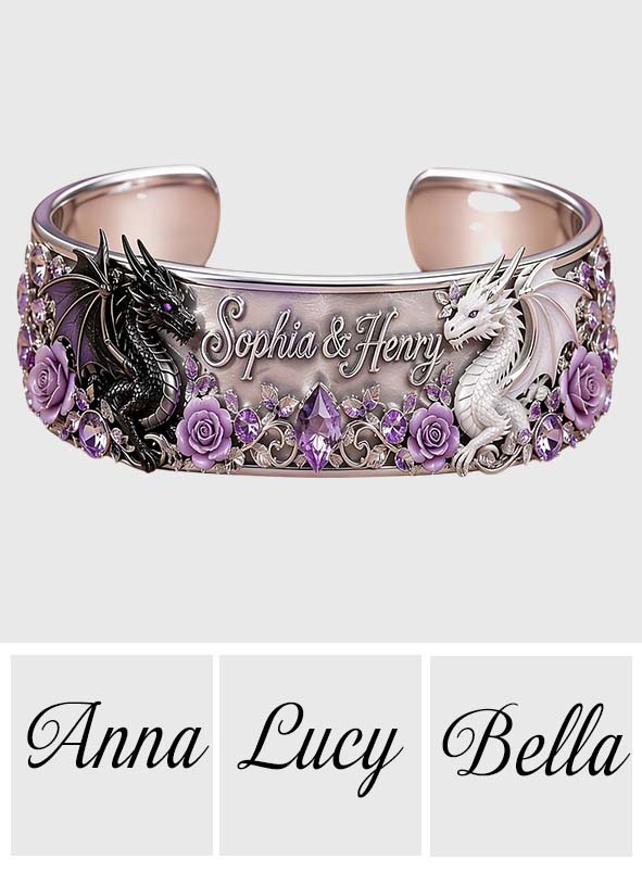 You & Me We Got This - Personalized Dragon Shaped Cuff Bracelet