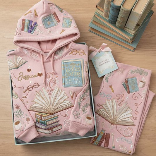Just A Girl Who Loves Books - Personalized Book Hoodie and Leggings