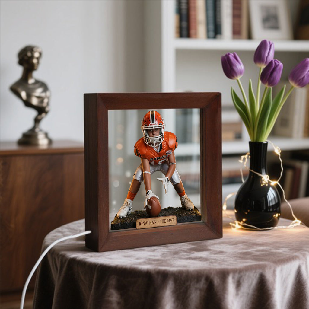 Any Sport, Any Photo - Personalized Football Wooden Frame LED Light
