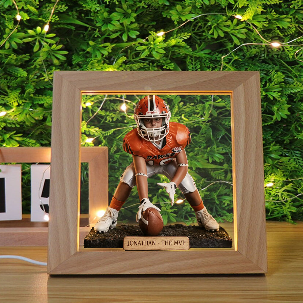Any Sport, Any Photo - Personalized Football Wooden Frame LED Light