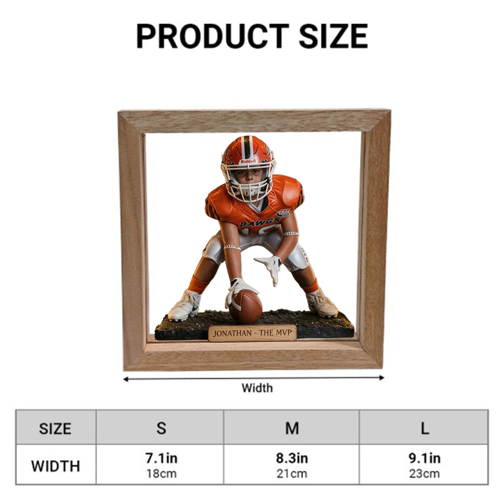 Any Sport, Any Photo - Personalized Football Wooden Frame LED Light