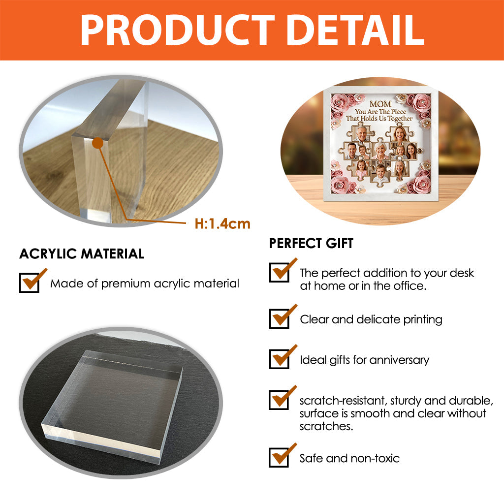 Gift For Mother/ Grandma/ Nana... Custom Birthmonth Flower - Personalized Mother Custom Shaped Acrylic Plaque