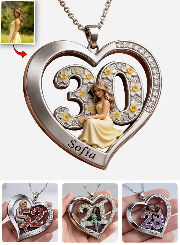 Happy Birthday - Personalized Birthday Shaped Metal Pendant Necklace