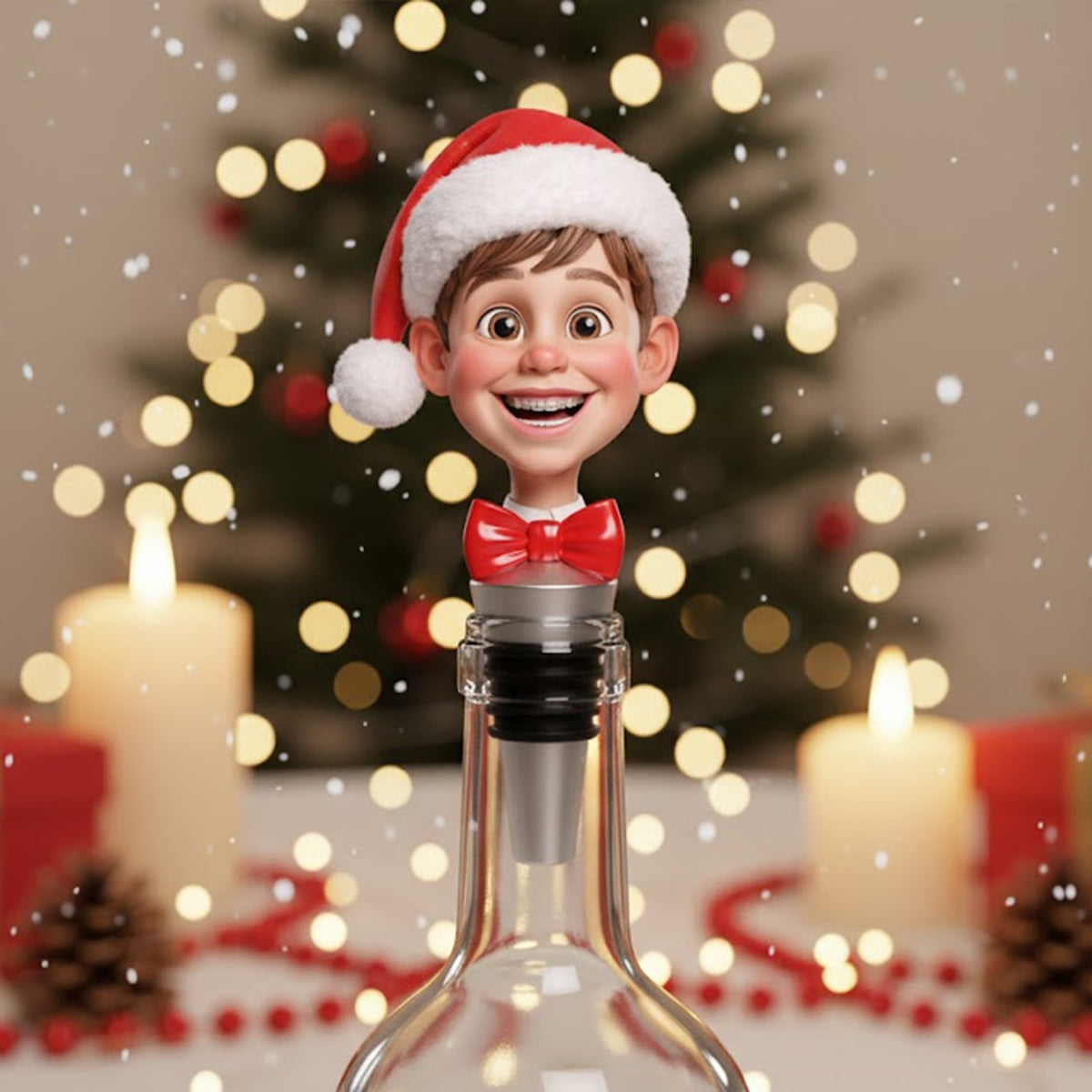 Xmas Resin Caricature - Personalized Family Bottle Stopper