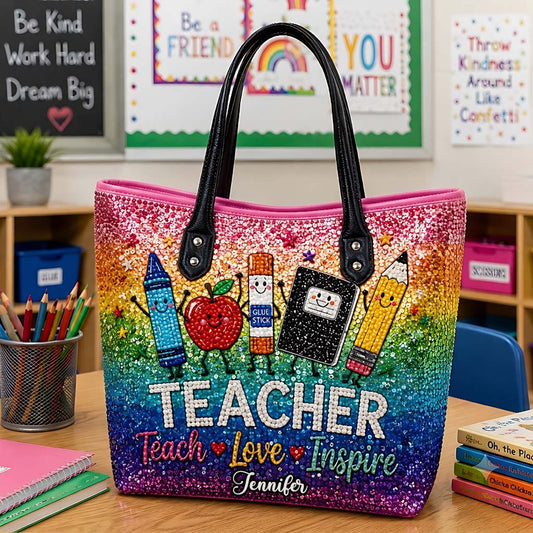 Teach Love Inspire - Personalized Teacher Tote Bag
