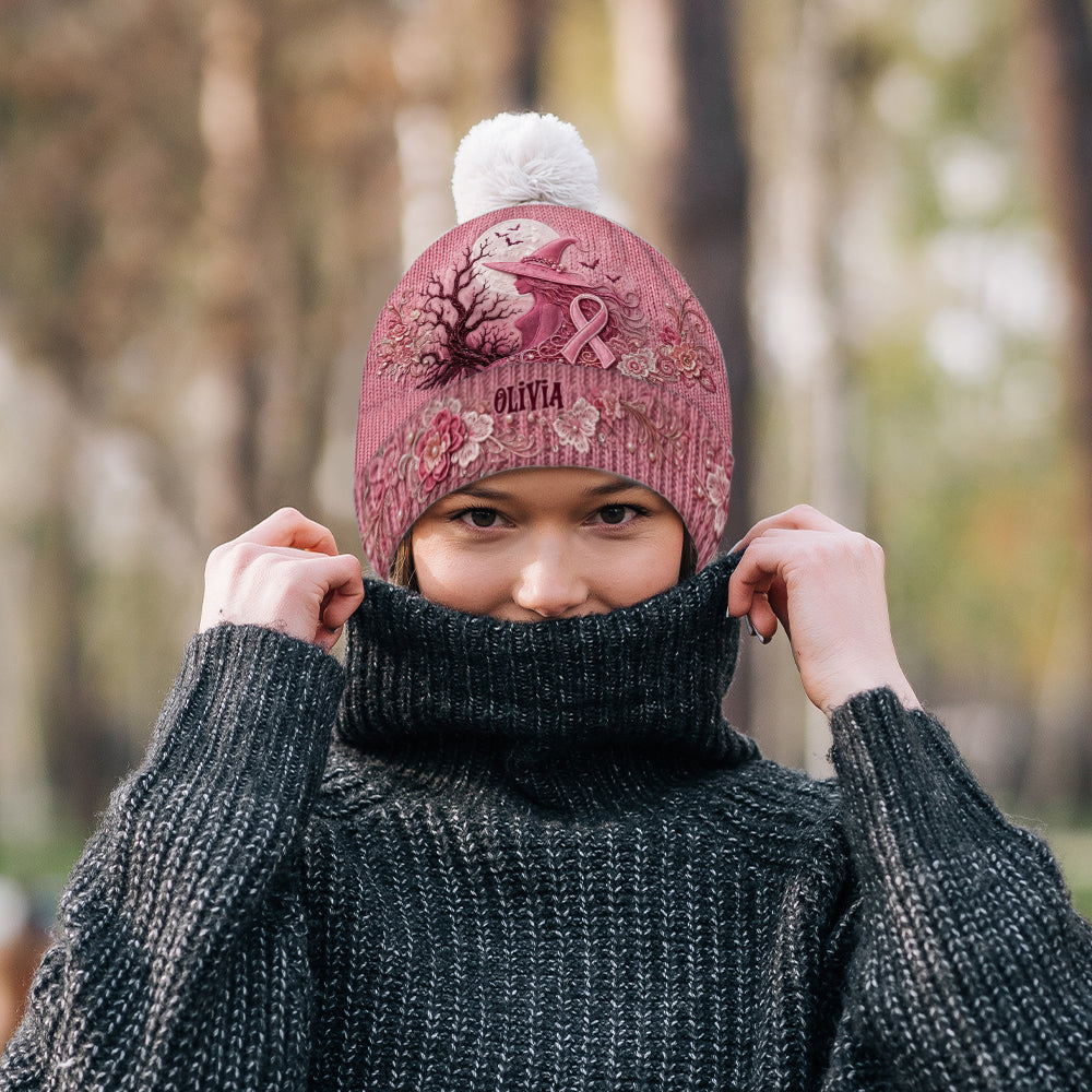 The Pink Witch - Personalized Breast Cancer Awareness Beanie Hat