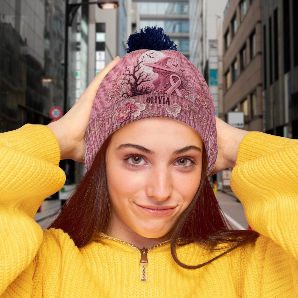 The Pink Witch - Personalized Breast Cancer Awareness Beanie Hat