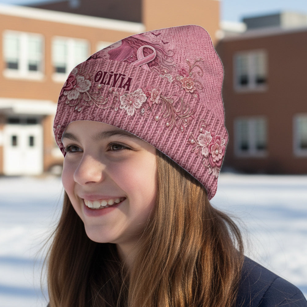 The Pink Witch - Personalized Breast Cancer Awareness Beanie Hat
