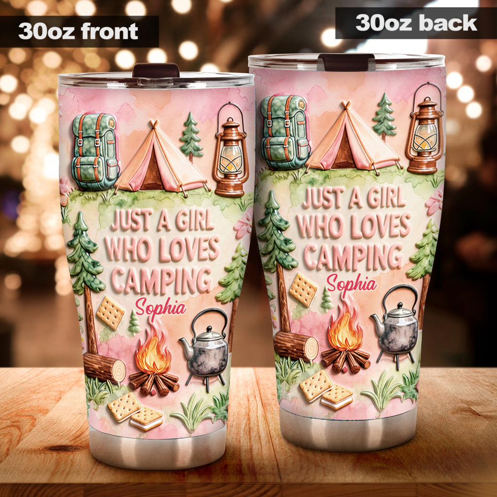 Just A Girl Who Loves Camping - Personalized Camping Tumbler