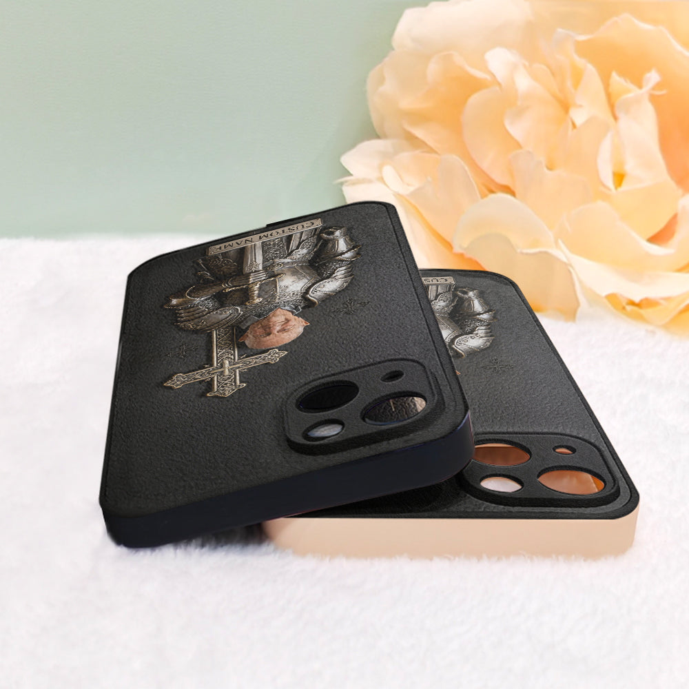 Knight Of God - Personalized Christian Leather Phone Case