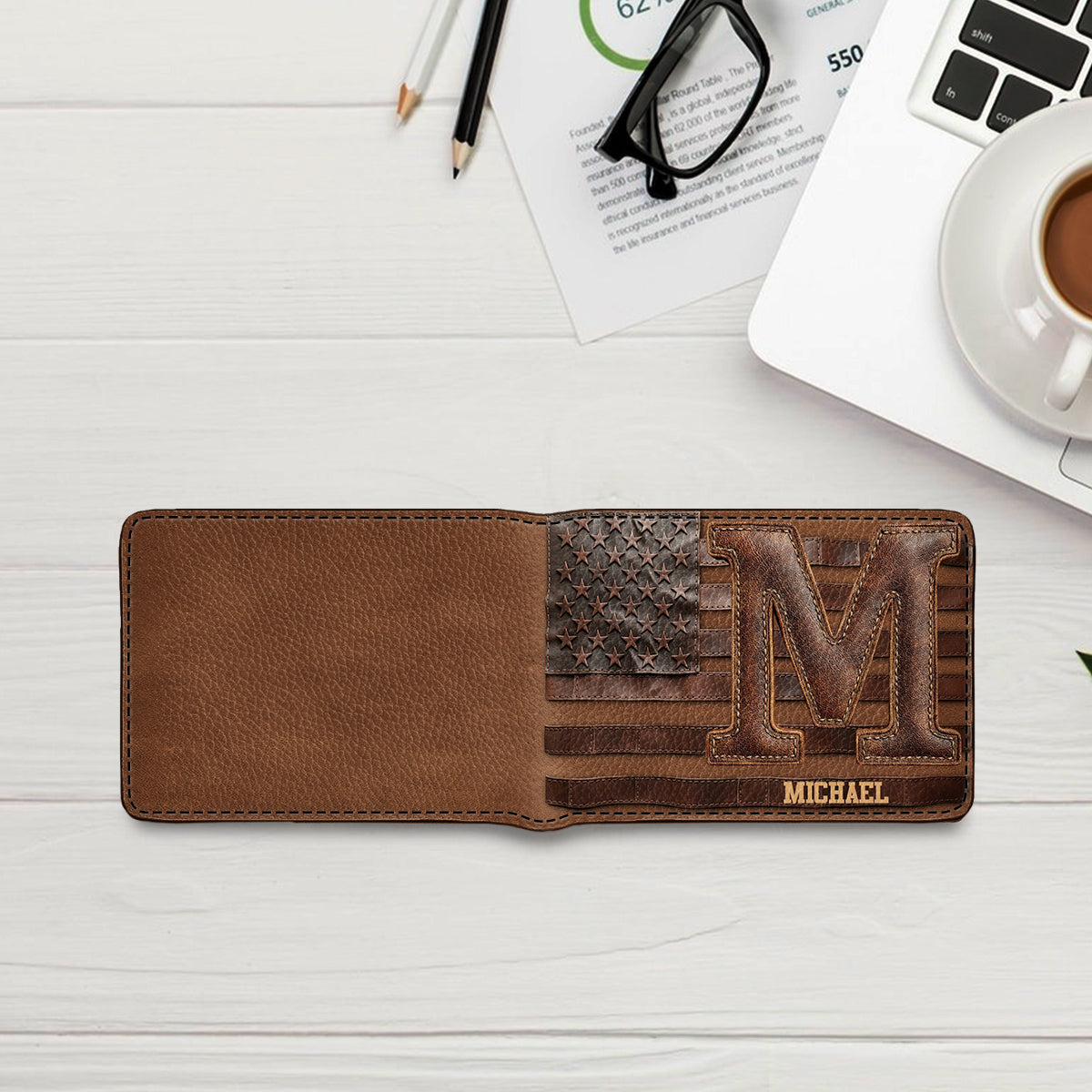 Alphabet Leather - Personalized Leather Wallet