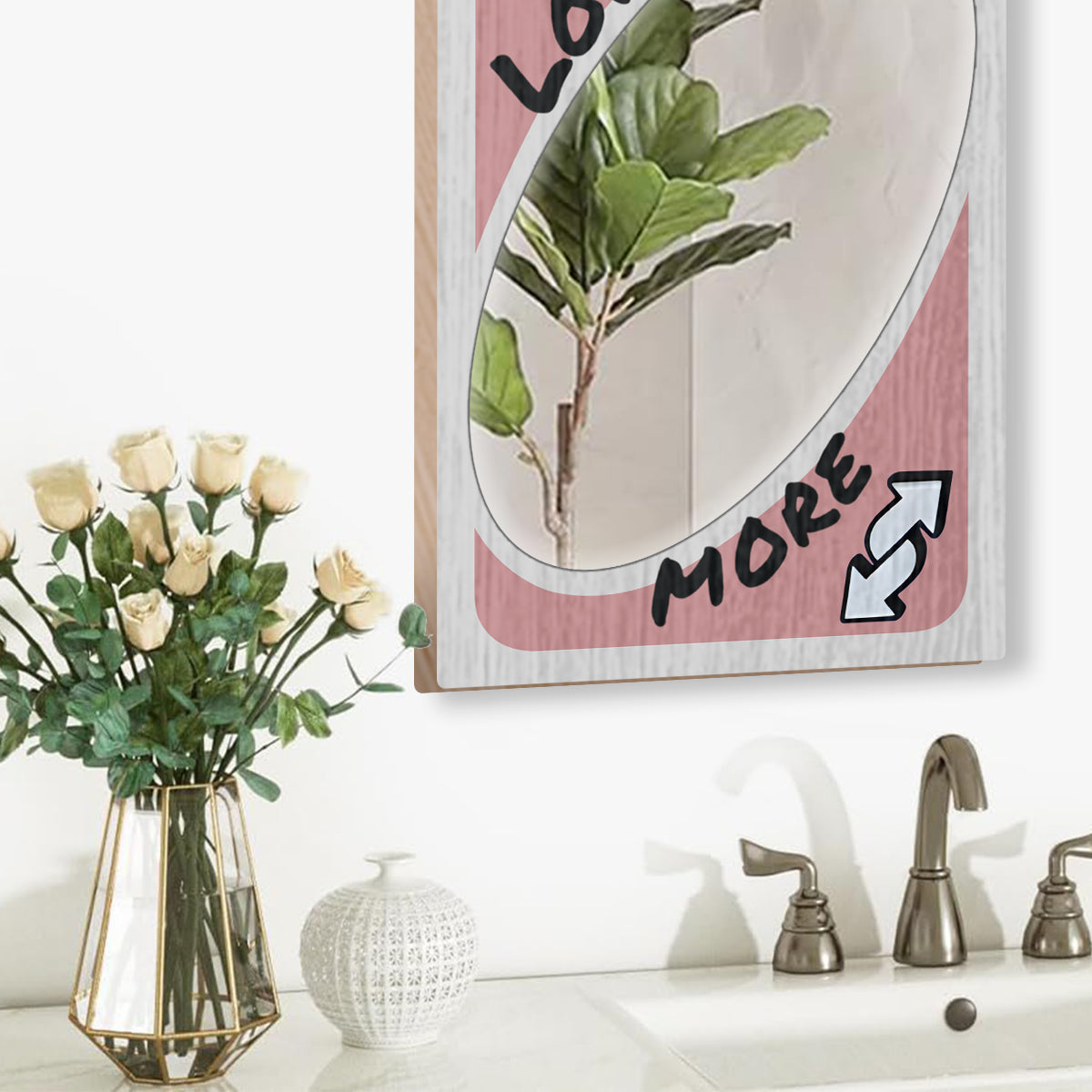 Love You More Reverse Card - Personalized Couple Wall Hanging Mirror