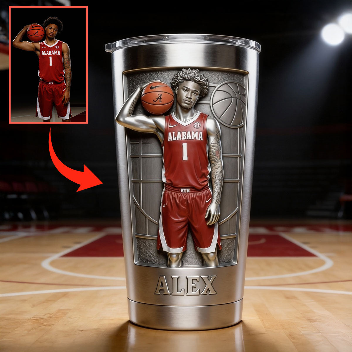 Custom From Any Photo - Personalized Basketball Tumbler