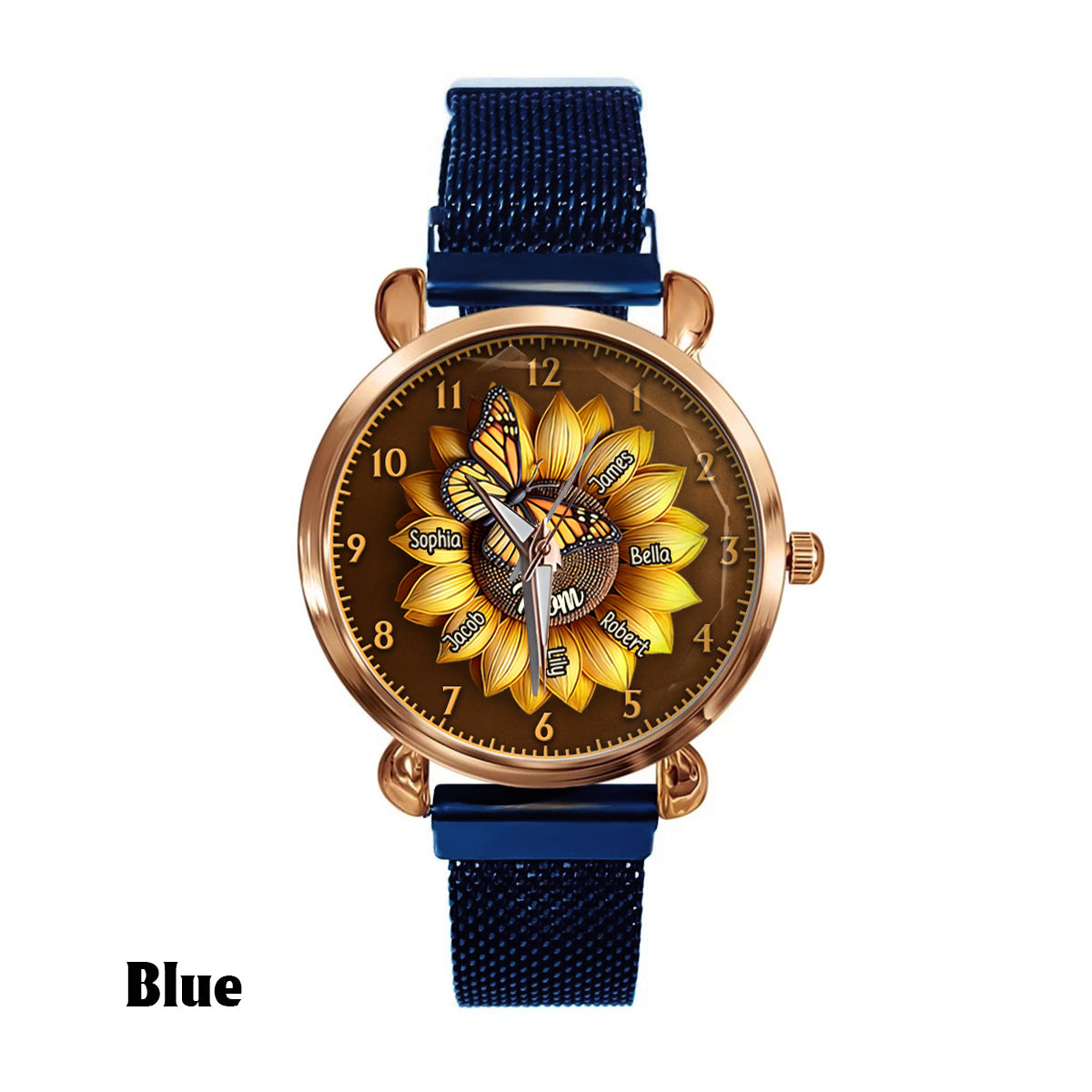 Sunflower Gift For Mom Grandma - Personalized Mother Women Hand Watch