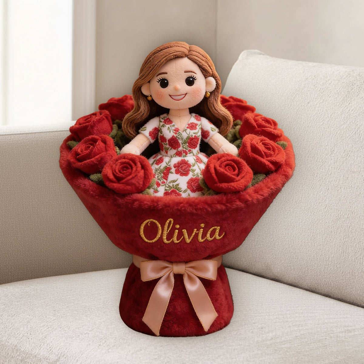 Birth Flower - Personalized Birth Month Flower Premium Faux Fur Pillow