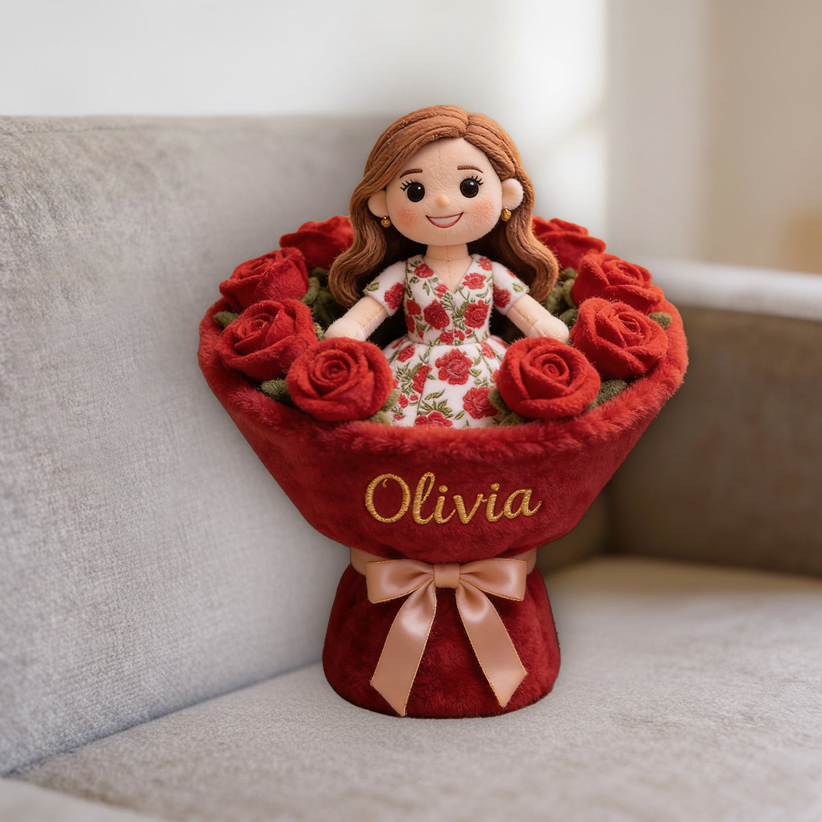 Birth Flower - Personalized Birth Month Flower Premium Faux Fur Pillow