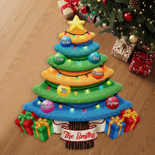 Family Christmas Tree - Personalized Family Non-Slip Tufted Rug