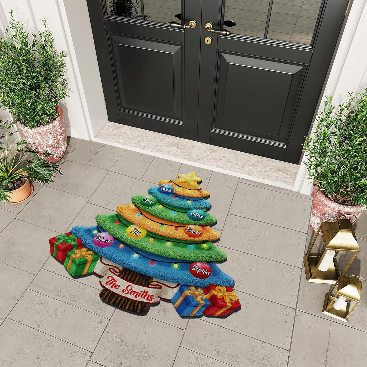 Family Christmas Tree - Personalized Family Non-Slip Tufted Rug
