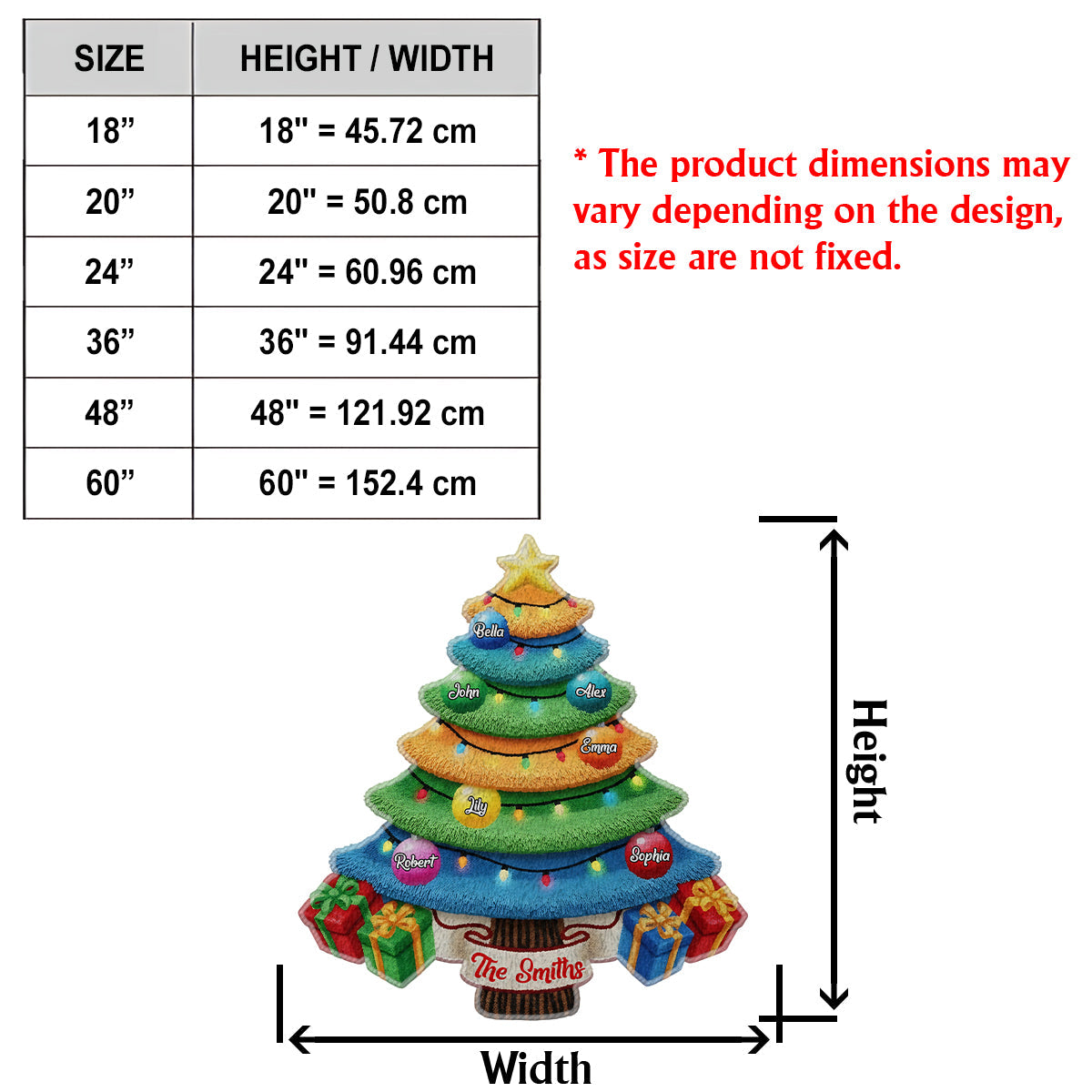 Family Christmas Tree - Personalized Family Non-Slip Tufted Rug