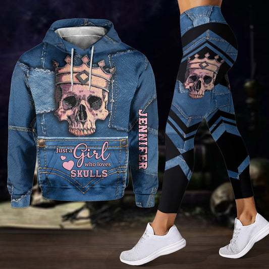 Crowned Skull - Personalized Skull Hoodie and Leggings