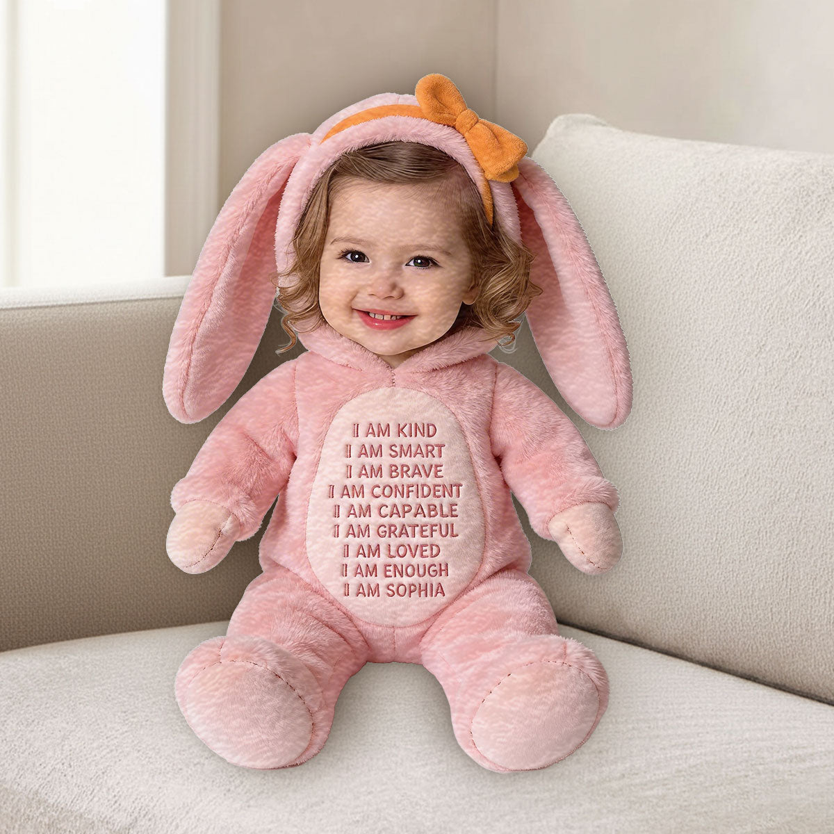 Custom Any Photo Best Easter Gift - Personalized Kid Premium Faux Fur Pillow