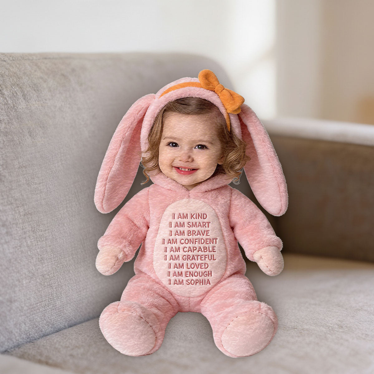 Custom Any Photo Best Easter Gift - Personalized Kid Premium Faux Fur Pillow