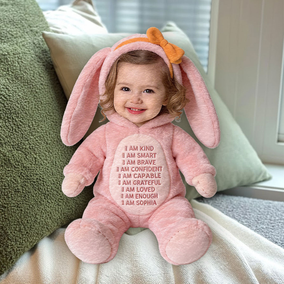 Custom Any Photo Best Easter Gift - Personalized Kid Premium Faux Fur Pillow