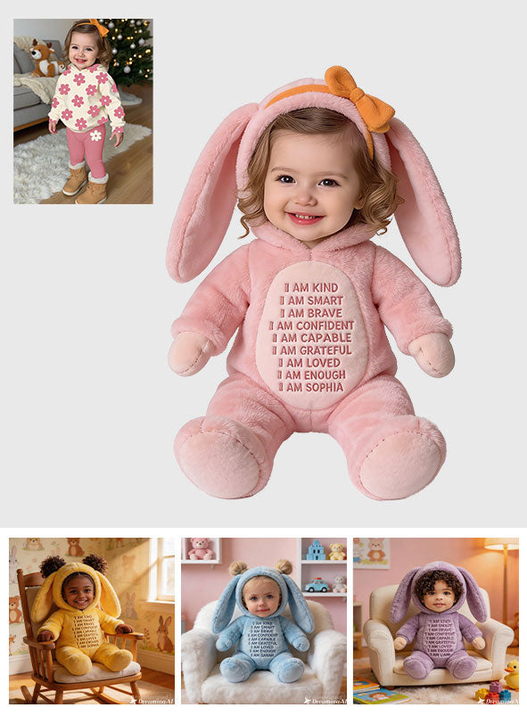 Custom Any Photo Best Easter Gift - Personalized Kid Premium Faux Fur Pillow