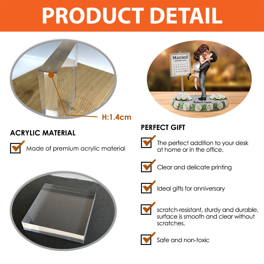 Happy Anniversary My Love - Personalized Couple Custom Shaped Acrylic Plaque