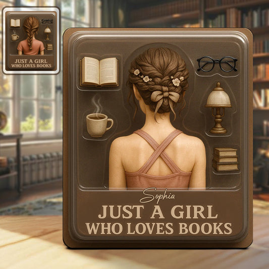 Just a Girl Who Loves Books - Personalized Book Custom Shaped Acrylic Plaque