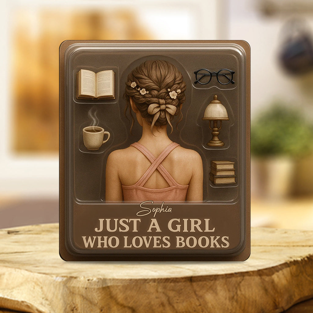 Just a Girl Who Loves Books - Personalized Book Custom Shaped Acrylic Plaque
