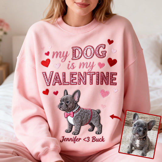 My Dog Is My Valentine - Personalized Dog All Over Shirt